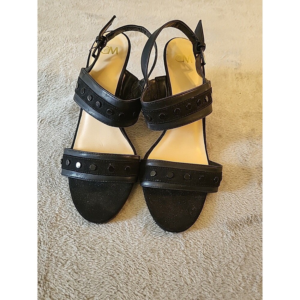 Cm Wedges Heels Womens Size 10 Black Stud Embellishment  Casual Comfortable
